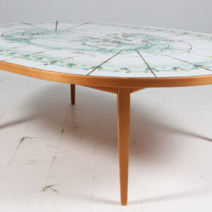 Bjørn Wiinblad stort sofabord af fyrtræ og fliser