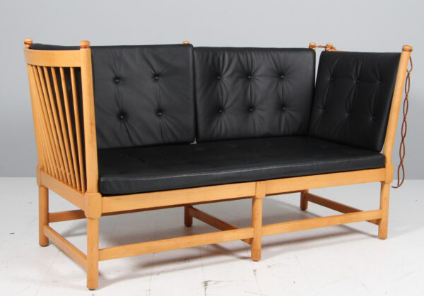 Børge Mogensen tremmesofa af bøg og læder, model 1789