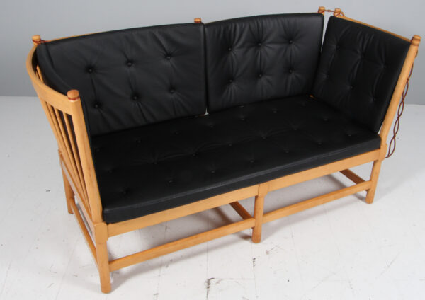 Børge Mogensen tremmesofa af bøg og læder, model 1789 - Image 2