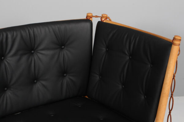 Børge Mogensen tremmesofa af bøg og læder, model 1789 - Image 7