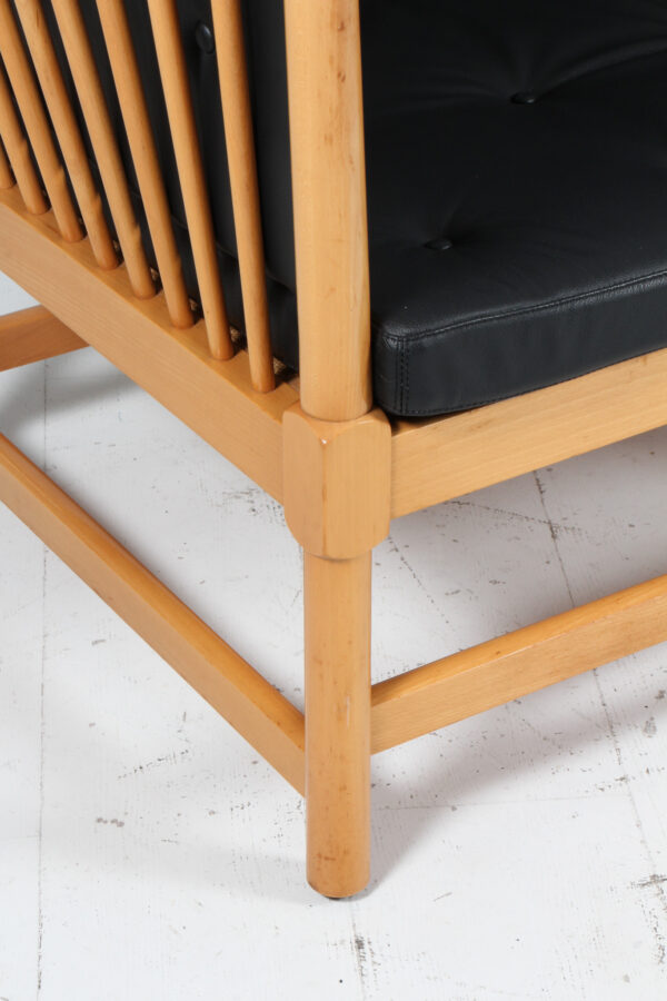 Børge Mogensen tremmesofa af bøg og læder, model 1789 - Image 5