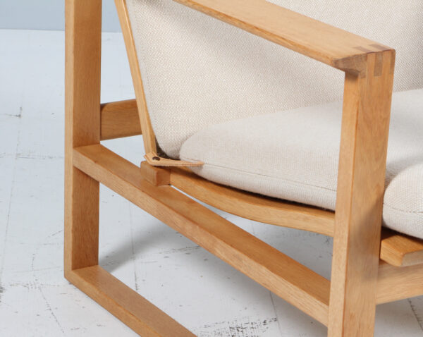 Børge Mogensen slædestol med stel af eg og Hallingdal. Model 2254 - Image 4