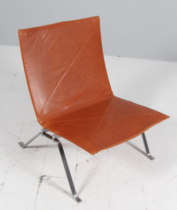 Poul Kjærholm lænestol af stål og anilin læder, model PK22 - Image 2