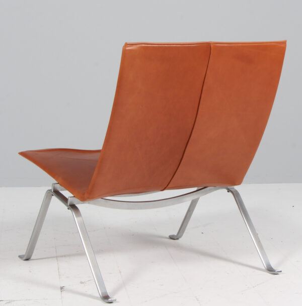 Poul Kjærholm lænestol af stål og anilin læder, model PK22 - Image 3