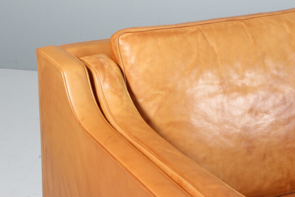 Børge Mogensen. Fritstående trepers. sofa, model 2213. Original betrukket - Image 9
