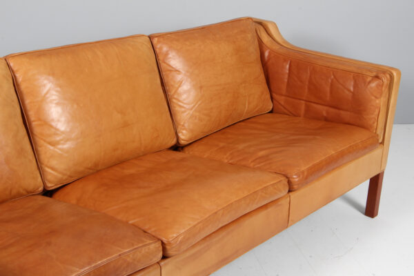 Børge Mogensen. Fritstående trepers. sofa, model 2213. Original betrukket - Image 8