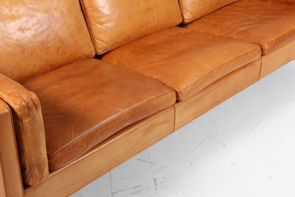 Børge Mogensen. Fritstående trepers. sofa, model 2213. Original betrukket - Image 6