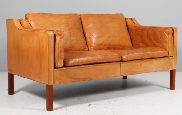 Børge Mogensen. Fritstående to pers. sofa, model 2212. Original betrukket