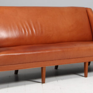 Kaare Klint tre personers sofa af patineret læder, model 6092