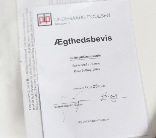 Hans Bølling bakkebord af teak. Jubilæums udgave - Image 7
