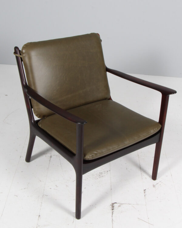 Ole Wanscher. Armstol model PJ112. Palisander og anilin læder - Image 2