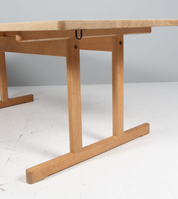Børge Mogensen Shaker spisebord af massiv sæbebehandlet eg, model 6286 - Image 6
