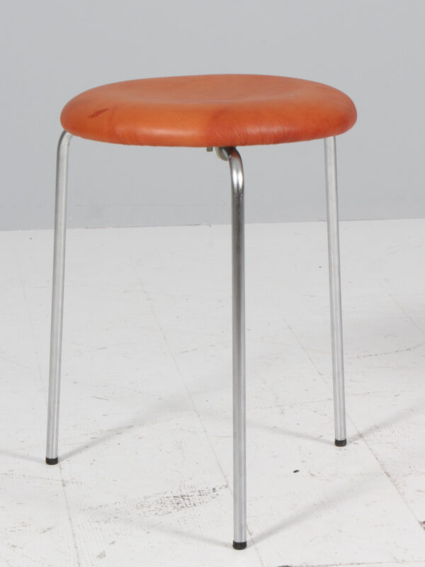 Arne Jacobsen dot skammel af stål og patineret læder