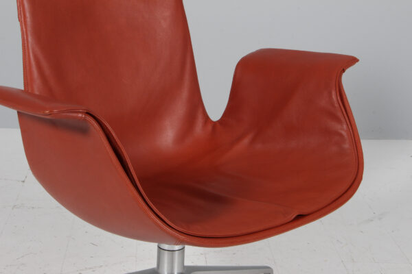 Preben Fabricius & Jørgen Kastholm. ‘Tulip’ lounge chair. Cognac læder - Billede 6