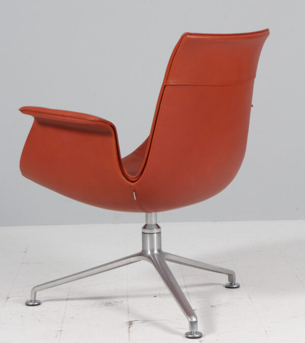 Preben Fabricius & Jørgen Kastholm. ‘Tulip’ lounge chair. Cognac læder - Billede 4