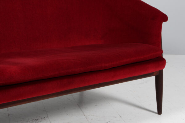 Johannes Andersen for Trensum to personers sofa af teak og velour - Billede 6