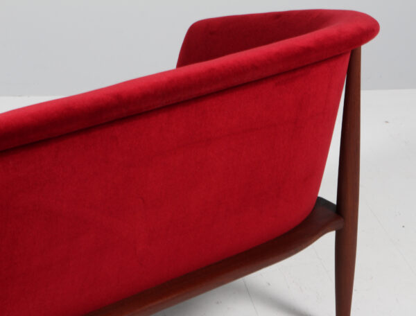Johannes Andersen for Trensum to personers sofa af teak og velour - Billede 3