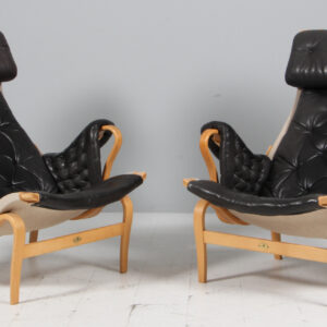 Bruno Mathsson Pernilla lænestol, bøg og læder. Jubilæums udgave