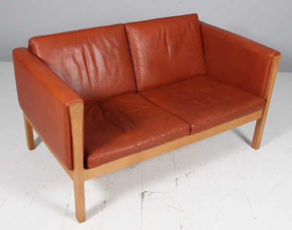 Hans J. Wegner to personers sofa, model AP62/2, original betrukket - Billede 2