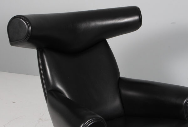 Hans J. Wegner Ox Chair samt skammel, original betrukket - Billede 13