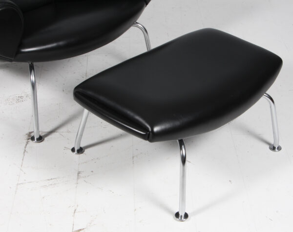 Hans J. Wegner Ox Chair samt skammel, original betrukket - Billede 12