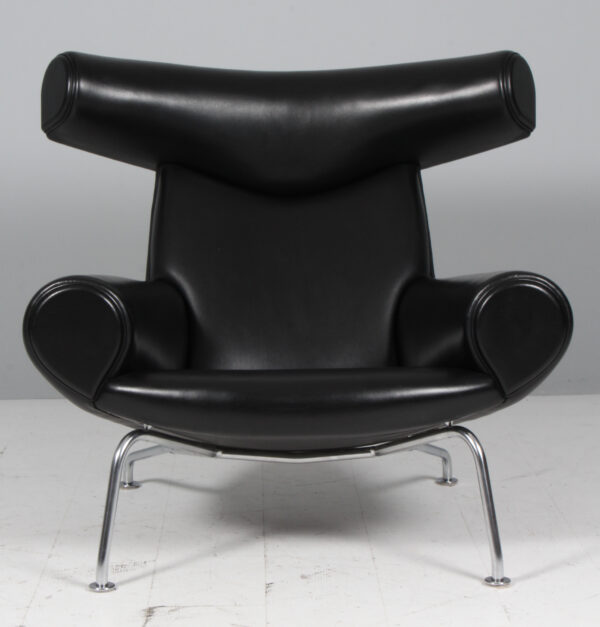 Hans J. Wegner Ox Chair samt skammel, original betrukket - Billede 4