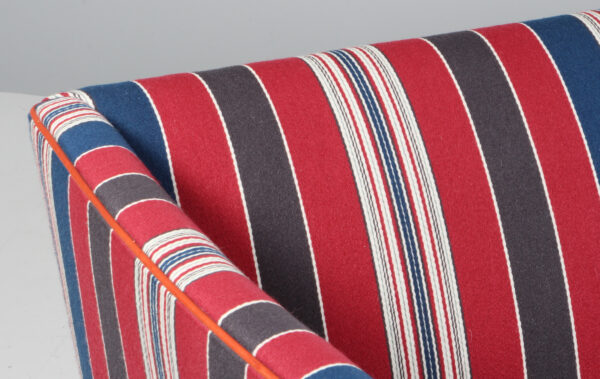 Grete Jalk for Johannes Hansen tre personers sofa, græsk stribet stof - Billede 7
