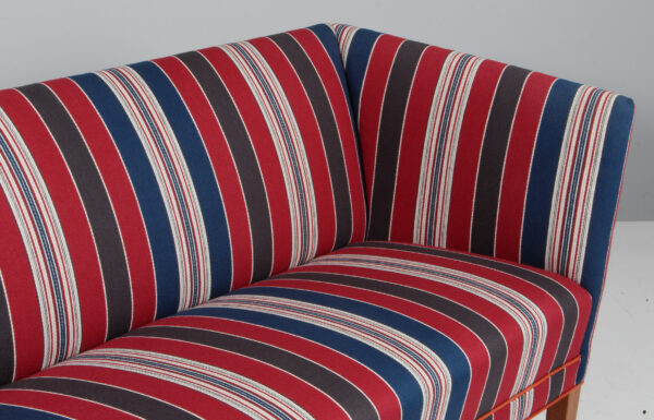 Grete Jalk for Johannes Hansen tre personers sofa, græsk stribet stof - Billede 6