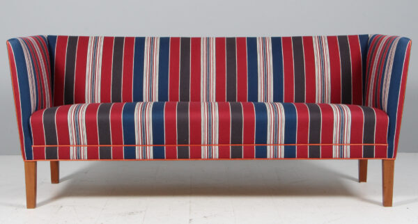 Grete Jalk for Johannes Hansen tre personers sofa, græsk stribet stof - Billede 4