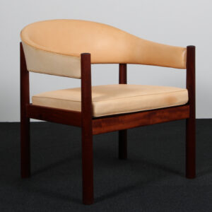 Grete Jalk unika lænestol af mahogni og naturlæder