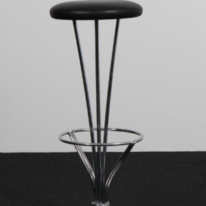 Piet Hein & Bruno Mathsson barstole af stål og anilin læder