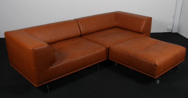 Hannes Wettstein modul sofa M/ chaiselong, model Delphi. Nybetrukket, walnut elegance - Billede 2