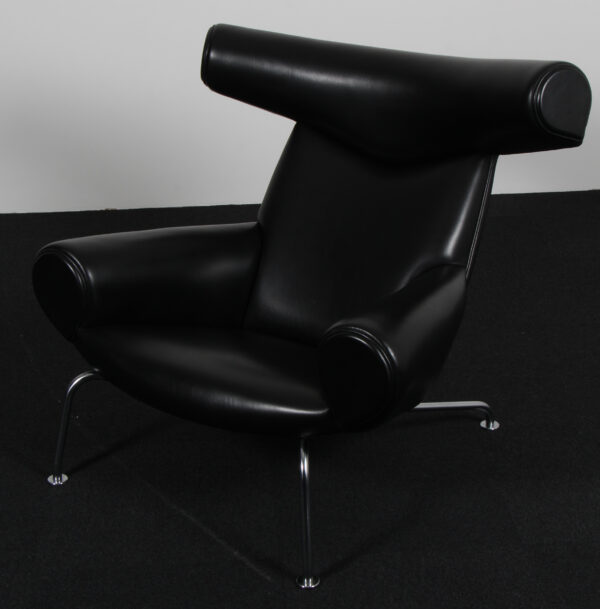 Hans J. Wegner Ox Chair samt skammel, original betrukket - Billede 7