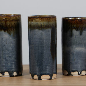 Gunver Bilde Sørensen tre vaser af delvist glaseret stentøj