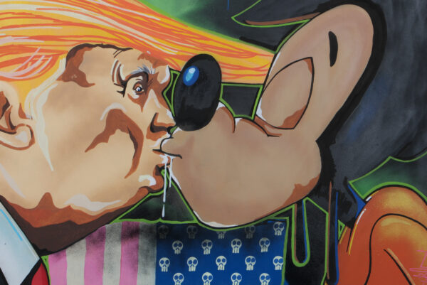 L:Ron:Harald, figurativ komposition. Make America Gay Again 100×150 cm - Billede 6