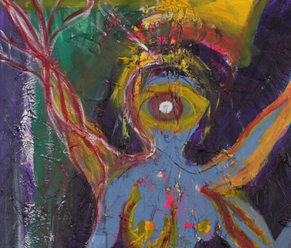 Jesper “Jokeren” Dahl, figurativ komposition. “Modergudinde” 80×100 - Billede 2