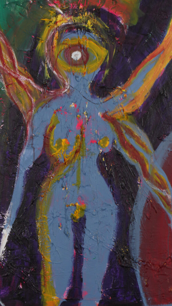 Jesper “Jokeren” Dahl, figurativ komposition. “Modergudinde” 80×100 - Billede 4