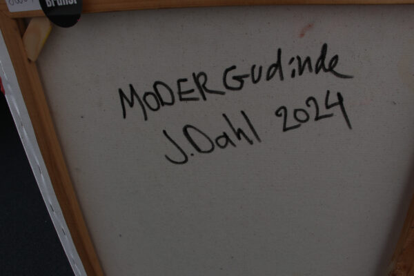 Jesper “Jokeren” Dahl, figurativ komposition. “Modergudinde” 80×100 - Billede 3