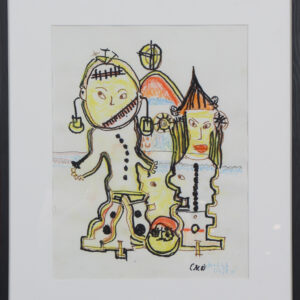 Niels "Noller" Olsen, figurativ komposition. 52 x 42