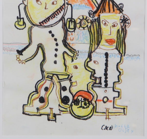 Niels "Noller" Olsen, figurativ komposition. 52 x 42 - Billede 4
