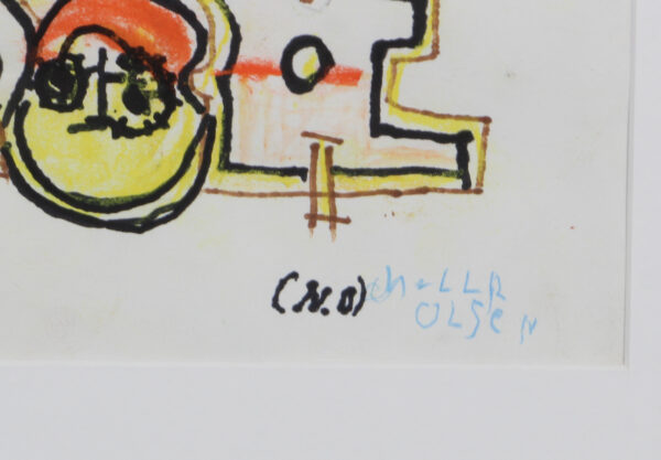 Niels "Noller" Olsen, figurativ komposition. 52 x 42 - Billede 3