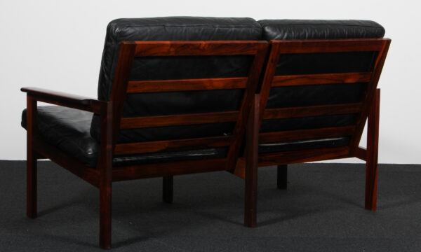 Illum Wikkelsø to personers sofa læder og palisander. Model Capella - Billede 3