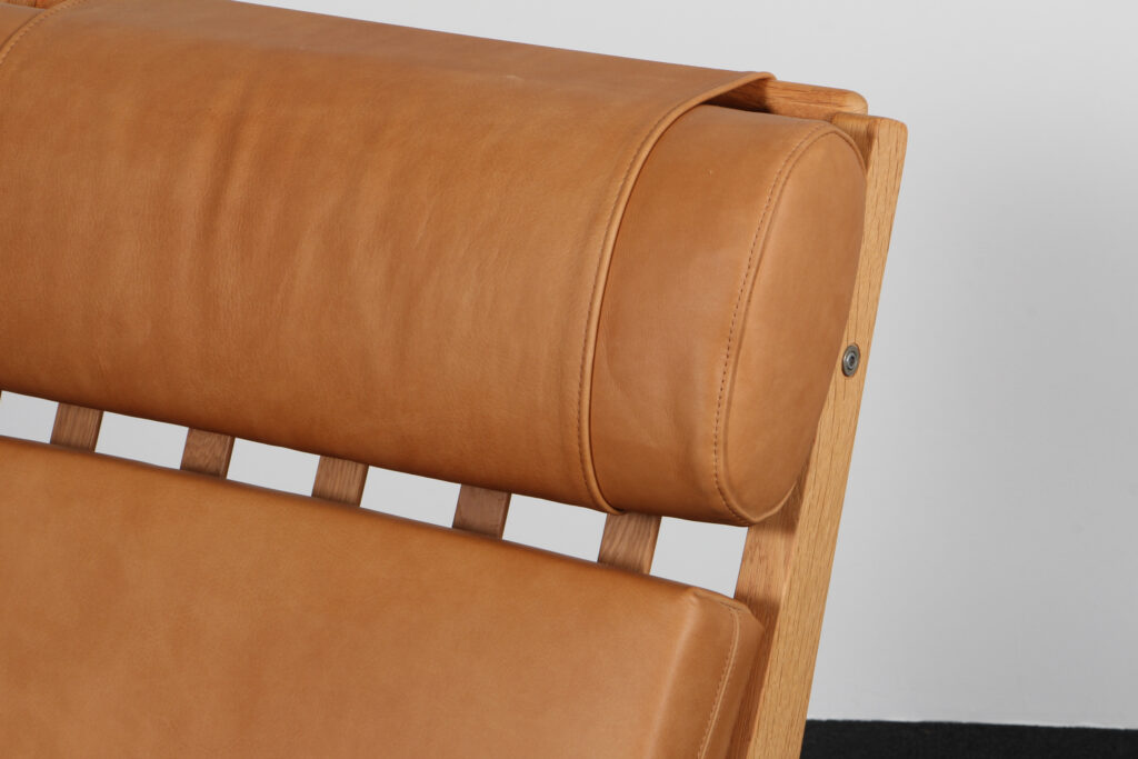 Hans J. Wegner højrygget lænestol model GE375, eg og anilin læder - Billede 6