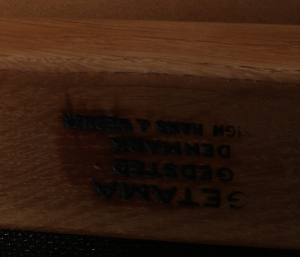 Hans J. Wegner højrygget lænestol model GE375, eg og anilin læder - Billede 4