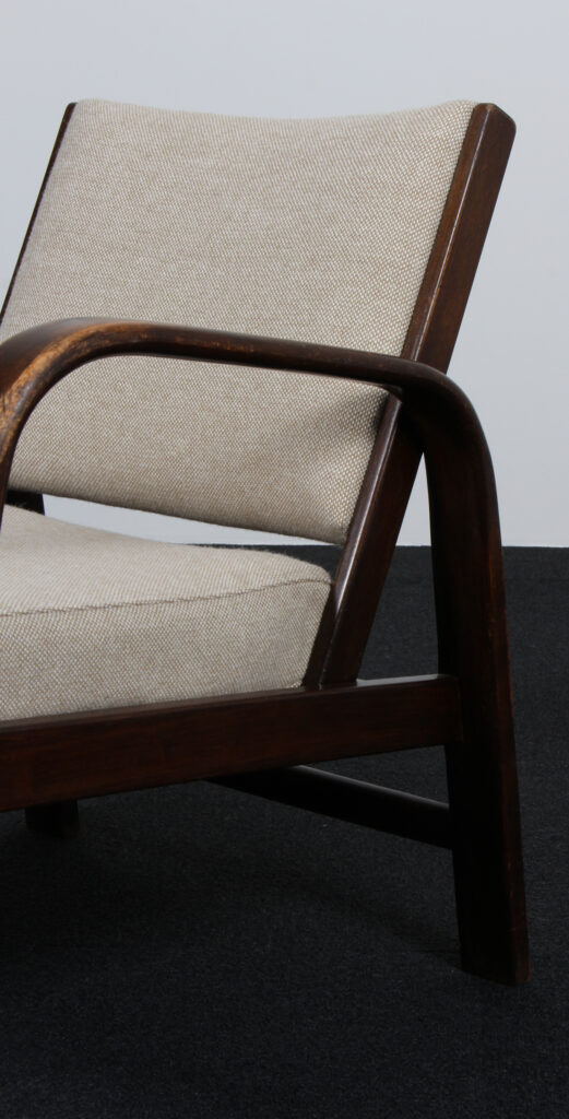 Magnus Stephensen for Fritz Hansen. Lænestol af bejdset bøg og Hallingdal. 1930'erne - Billede 5