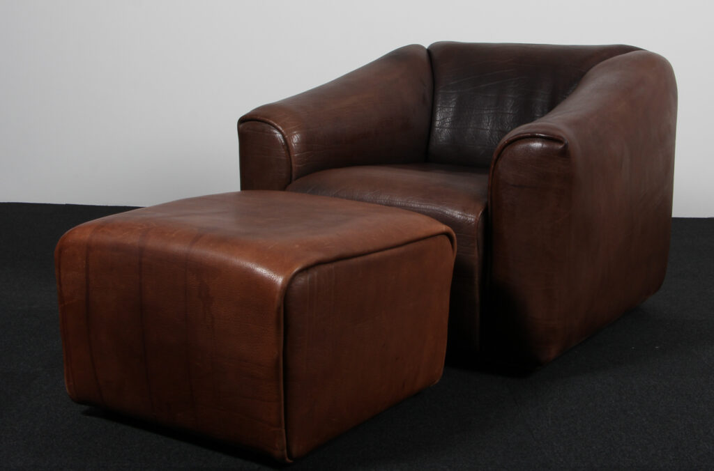 De Sede lænestol samt skammel, model DS47