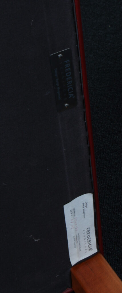 Børge Mogensen. Øreklapstol med skammel, model model 2204/2202. Original betrukket - Billede 7