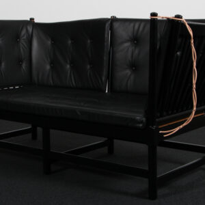 Børge Mogensen Tremmesofa sortlakeret stel og anilin læder. Model 1789