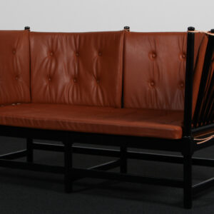 Børge Mogensen Tremmesofa sortlakeret stel og anilin læder. Model 1789