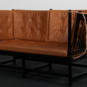 Børge Mogensen Tremmesofa sortlakeret stel og anilin læder. Model 1789